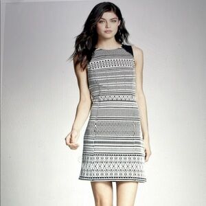 Sanctuary Tribal Print Knit Sleeveless Fitted Dress Black White Size Medium
